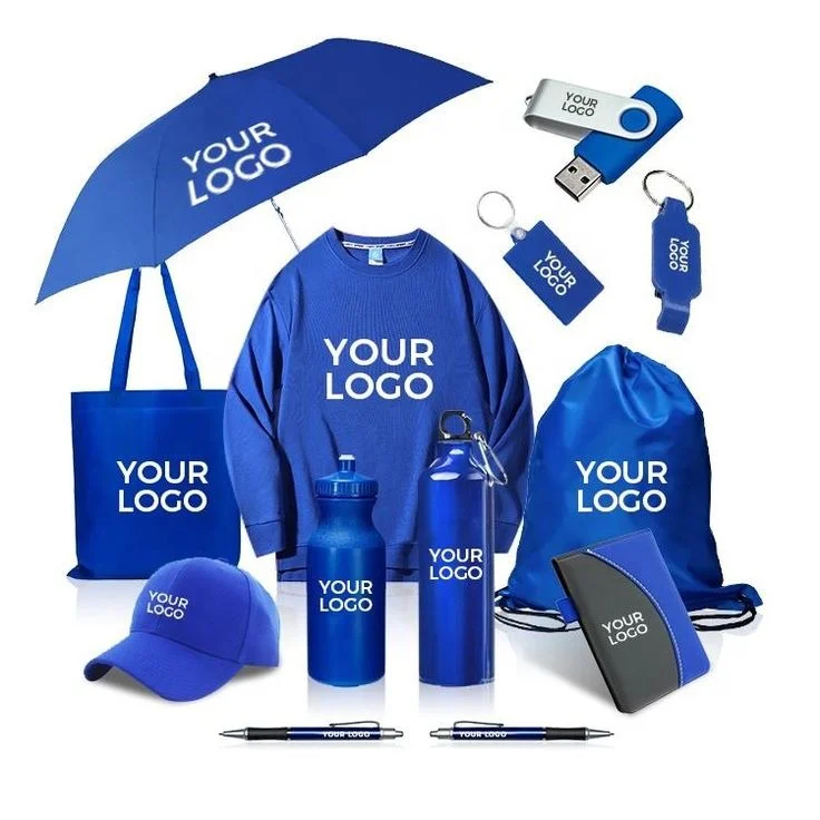 A collection of custom branded promotional products